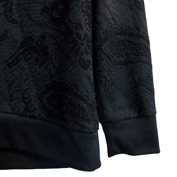 Adidas Women’s Paisley Lace Overlay Trefoil Logo Graphic Sweatshirt Size XS EUC - Picture 5 of 9
